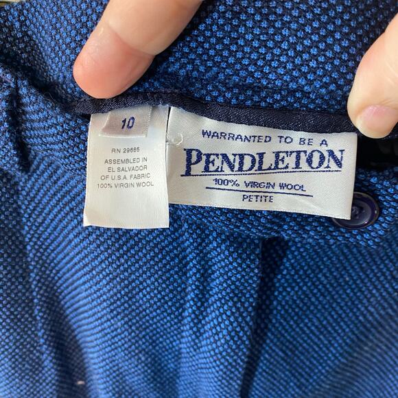 Pendleton 100% Virgin Wool Pants Women’s Petite Size 10 Blue Lined Trousers - Picture 3 of 6